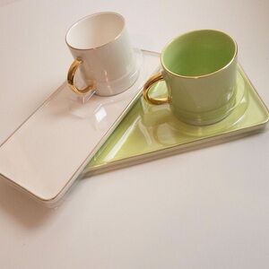 Luxury Ceramic Mug & Tray Set (2-Piece Bundle)